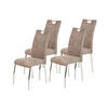 STUHL-SET 4 Stück  in Stahl Mikrofaser Metall, Textil  - Chromfarben/Beige, MODERN, Textil/Metall (44/98/61cm) - MID.YOU