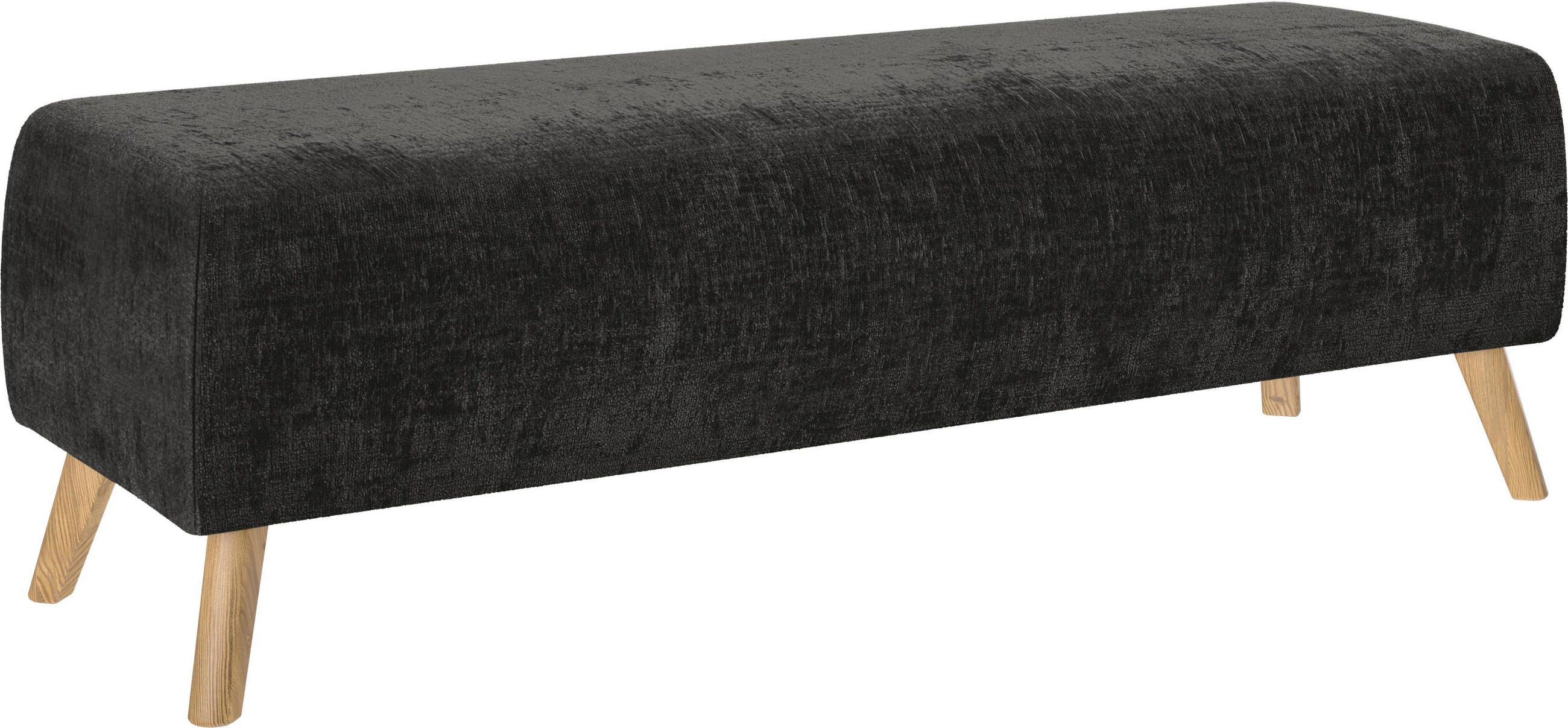 BETTBANK Webstoff Eiche Schwarz  - Schwarz, Design, Holz/Textil (145/45/48cm) - Esposa