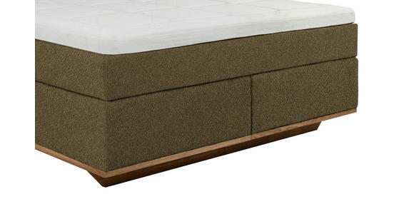 BOXSPRINGBETT 180/200 cm  in Olivgrün  - Eichefarben/Olivgrün, Natur, Holz/Textil (180/200cm) - Linea Natura