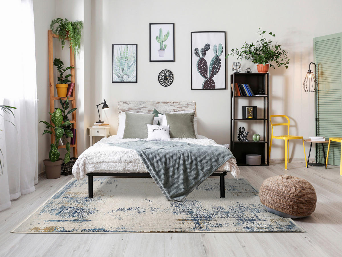 WEBTEPPICH 240/340 cm Opera Blau, Grau, Hellgrau, Hellblau, Dunkelblau, Dunkelgrau rechteckig  - Blau/Dunkelgrau, Design, Textil (240/340cm) - Musterring