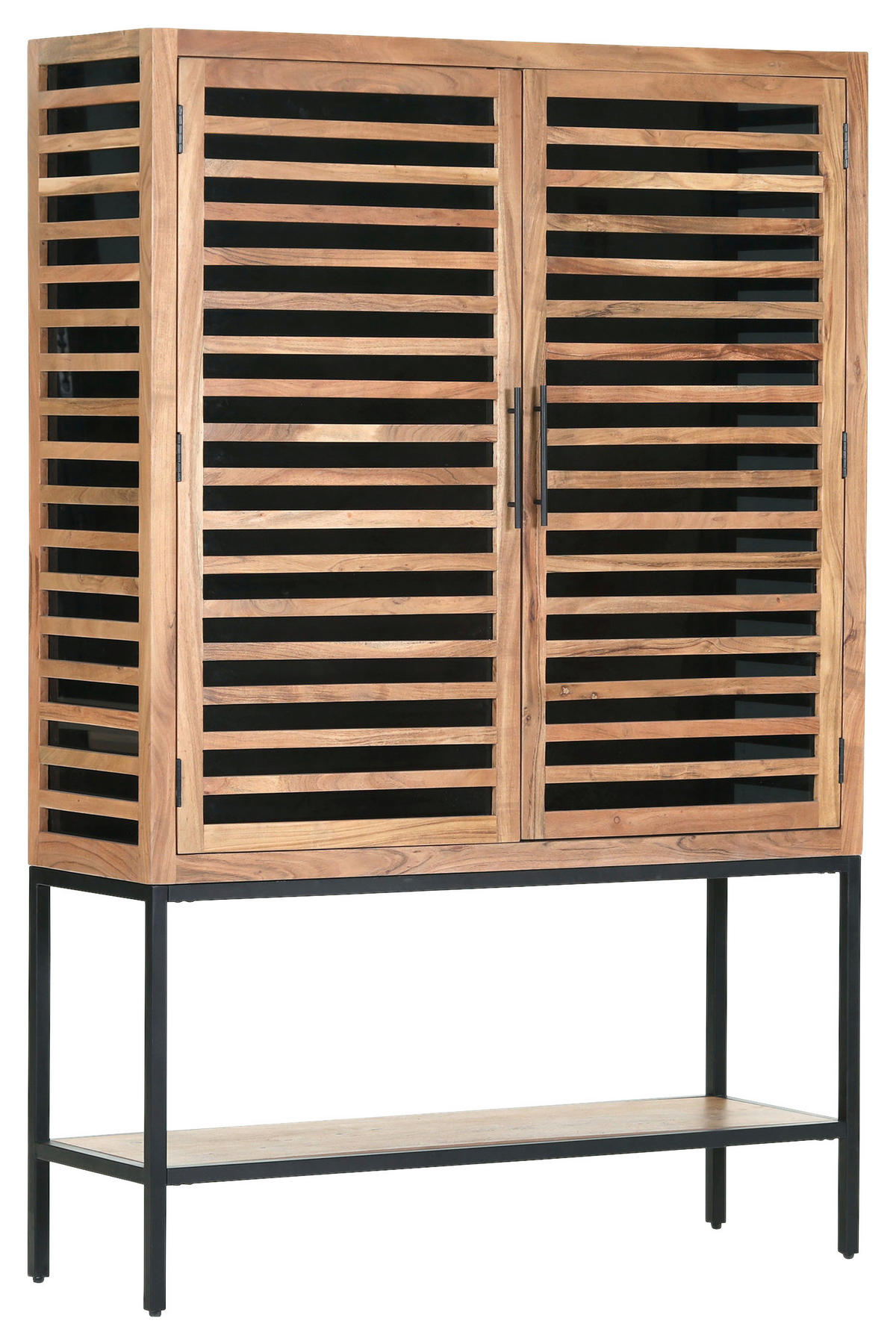 HIGHBOARD  in 120/180/43 cm  - Schwarz/Naturfarben, LIFESTYLE, Glas/Holz (120/180/43cm) - Landscape