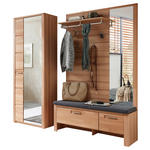 GARDEROBE 4-teilig  in 209/201/40 cm  - Buchefarben, Natur, Glas/Holzwerkstoff (209/201/40cm) - Linea Natura