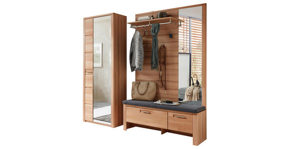 GARDEROBE 4-teilig  in 209/201/40 cm  - Buchefarben, Natur, Glas/Holzwerkstoff (209/201/40cm) - Linea Natura