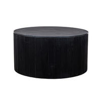 COUCHTISCH Mangoholz vollmassiv 80/42/80 cm rund Schwarz  - Schwarz, Design, Holz/Stein (80/42/80cm) - Livetastic