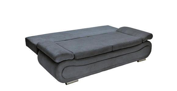 SCHLAFSOFA  in Cord Anthrazit  - Chromfarben/Anthrazit, Design, Textil/Metall (200/78/90cm) - Venda