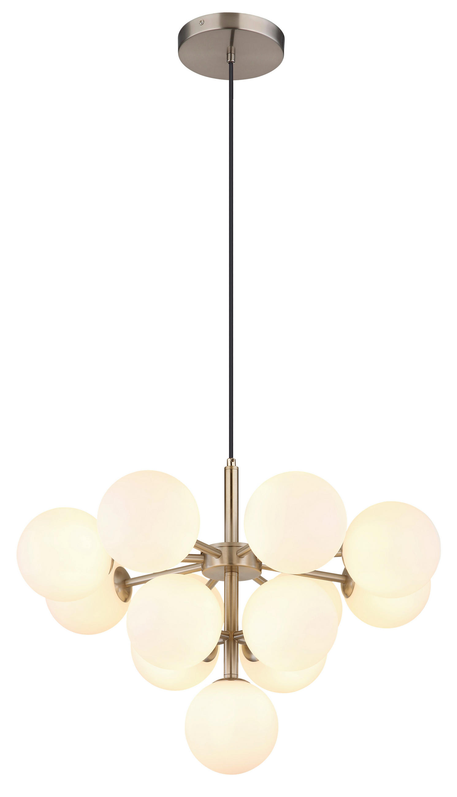 LAMPĂ SUSPENDATĂ 56/120 cm  - culoare nichel, Design, sticlă/metal (56/120cm) - Globo