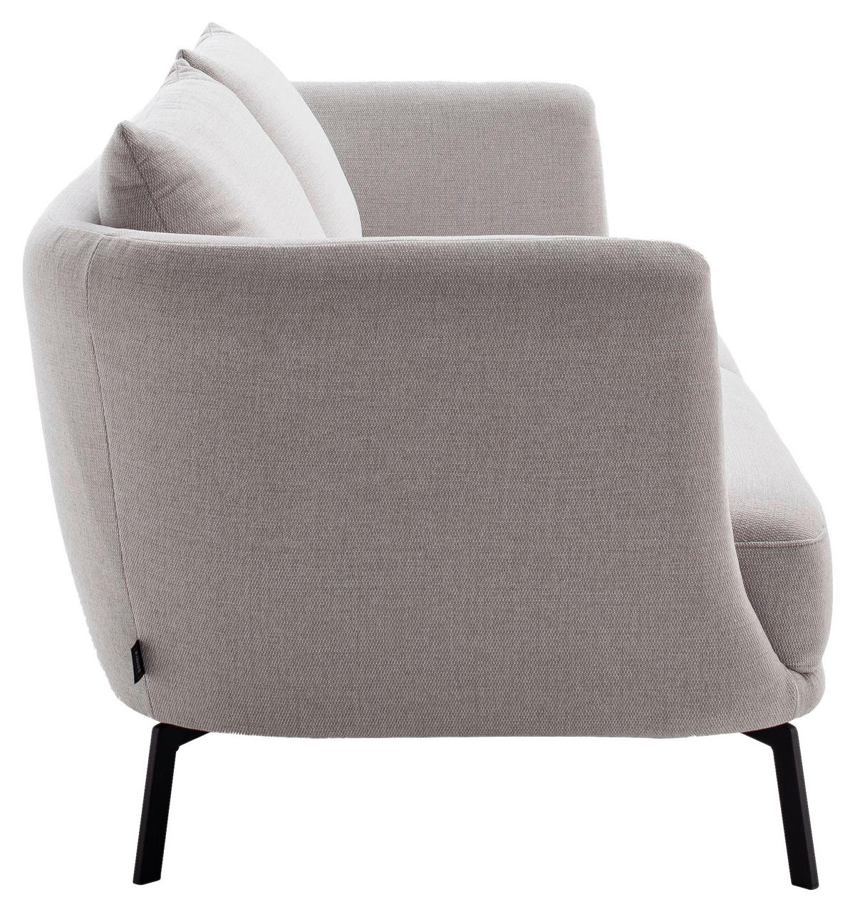 3-SITZER-SOFA in Flachgewebe Platinfarben  - Platinfarben/Schwarz, Design, Textil/Metall (210/71/91cm) - Schöner Wohnen
