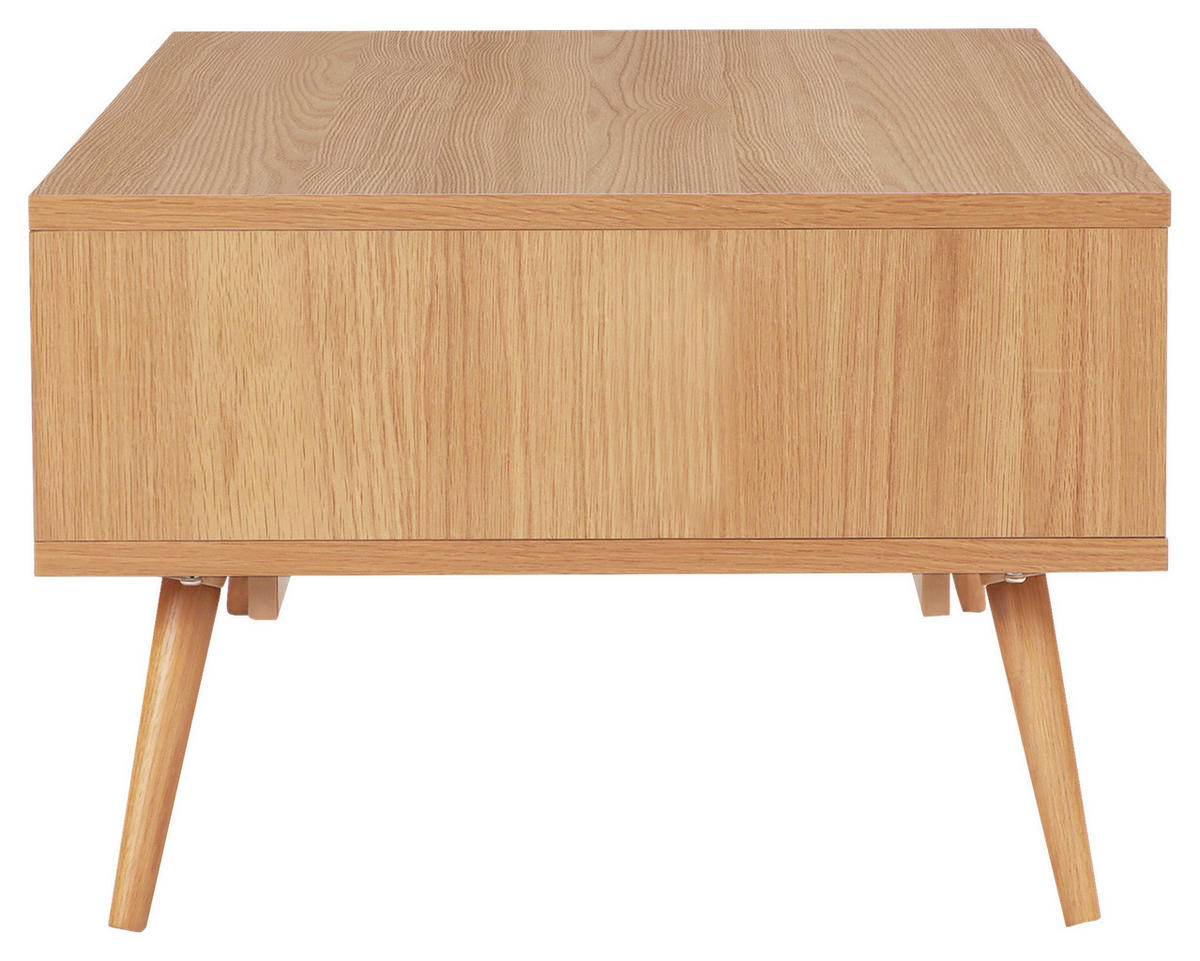 COUCHTISCH Eiche furniert, massiv 120/60/40 cm rechteckig Weiß, Eichefarben  - Hellbraun/Eichefarben, Design, Holz/Holzwerkstoff (120/60/40cm) - Boxxx