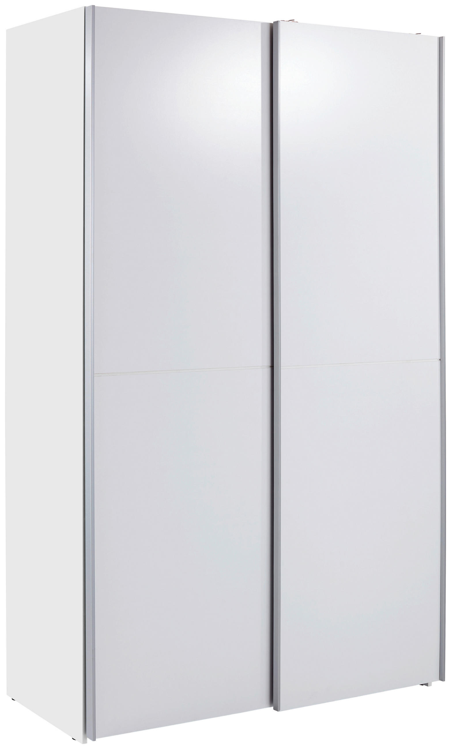 SCHWEBETÜRENSCHRANK 2-türig Weiß  - Eichefarben/Alufarben, KONVENTIONELL (125/195,5/38cm) - P & B