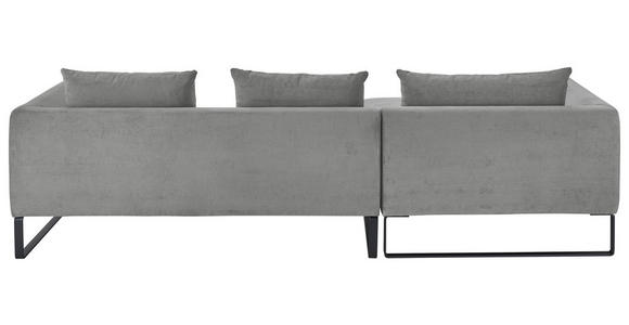 ECKSOFA  in Feincord Grau  178/284 cm  - Schwarz/Grau, KONVENTIONELL, Textil/Metall (178/284cm) - Hom`in