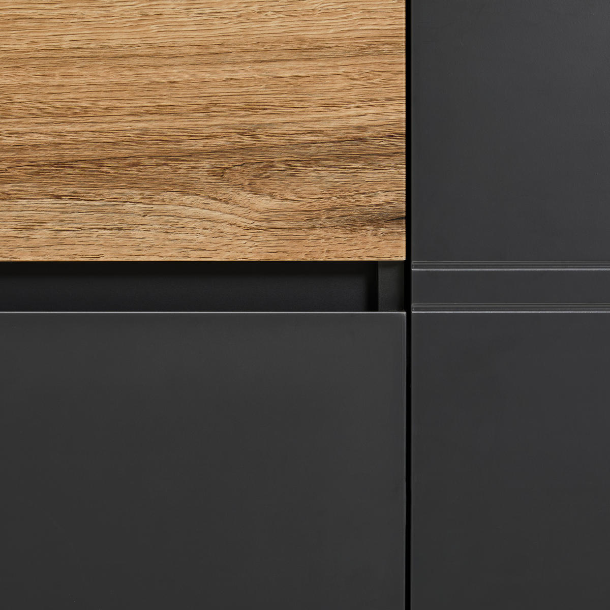 KOMMODE  in 90/105/42 cm  - Eichefarben/Graphitfarben, KONVENTIONELL, Holzwerkstoff (90/105/42cm) - Carryhome