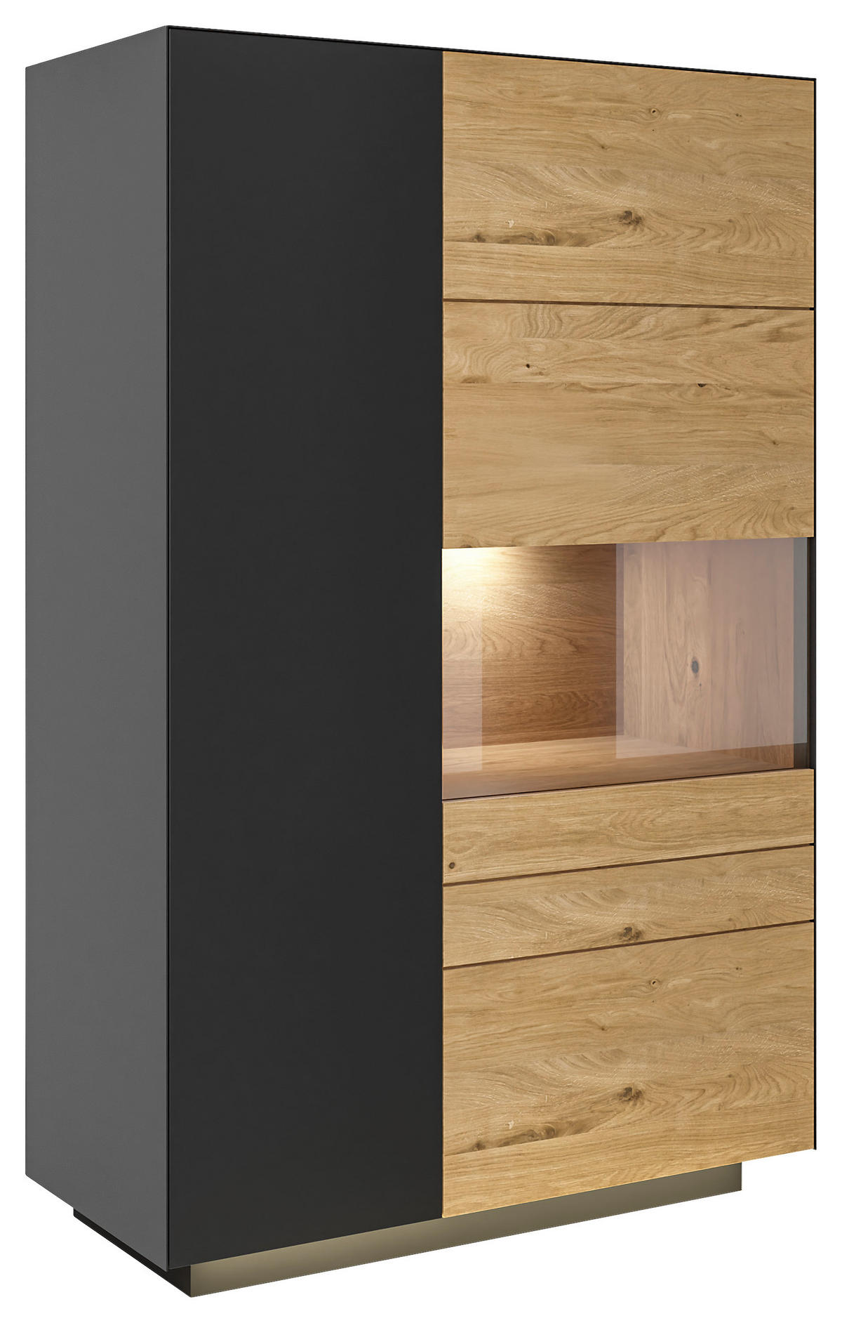 HIGHBOARD Celika Anthrazit, Wildeiche  91/141/40 cm  - Wildeiche/Anthrazit, Natur, Holz/Holzwerkstoff (91/141/40cm) - Dieter Knoll