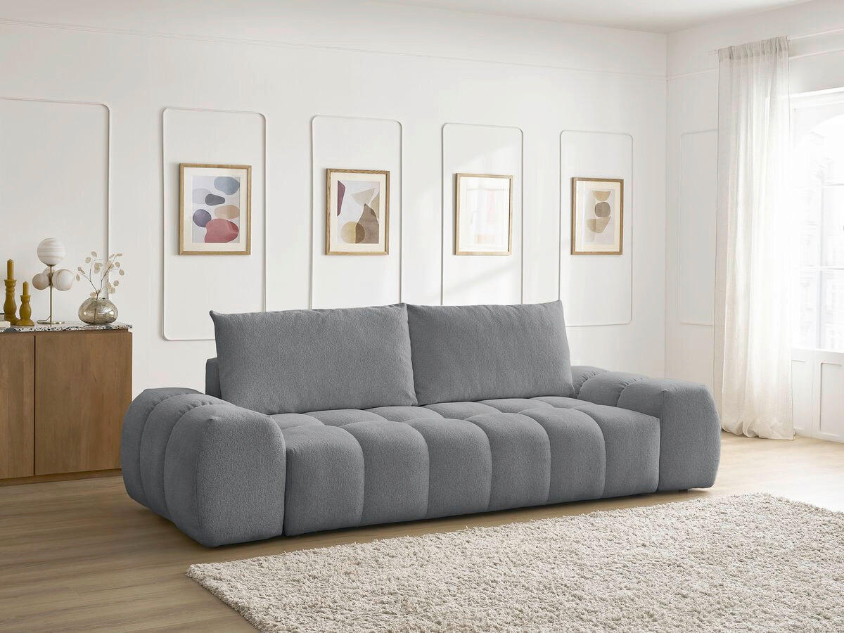 SCHLAFSOFA Flachgewebe Dunkelgrau  - Dunkelgrau/Schwarz, MODERN, Kunststoff/Textil (278/115/90cm) - Livetastic
