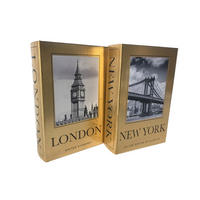 BÜCHERBOX    27/18/7 cm  - Goldfarben/Grau, LIFESTYLE, Holz/Kunststoff (27/18/7cm) - Ambia Home