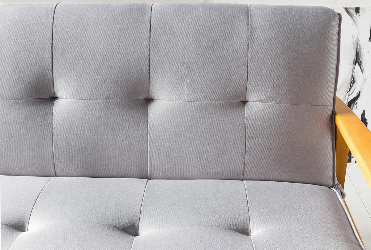 SCHLAFSOFA in Webstoff Naturfarben, Hellgrau  - Hellgrau/Naturfarben, MODERN, Holz/Textil (190/81/85cm) - Livetastic