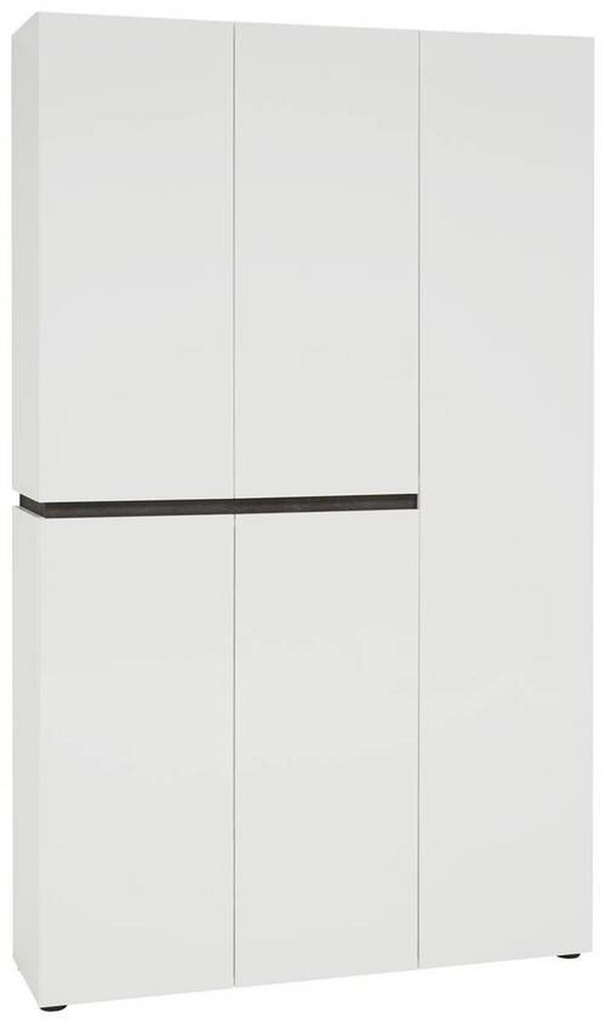 SCHUHSCHRANK Anthrazit, Weiß  - Anthrazit/Schwarz, Design, Holzwerkstoff/Kunststoff (120,2/200/34cm) - Voleo