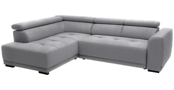 ECKSOFA in Feincord Hellgrau 205/284 cm - Hellgrau/Schwarz, Design, Kunststoff/Textil (205/284cm) - Xora