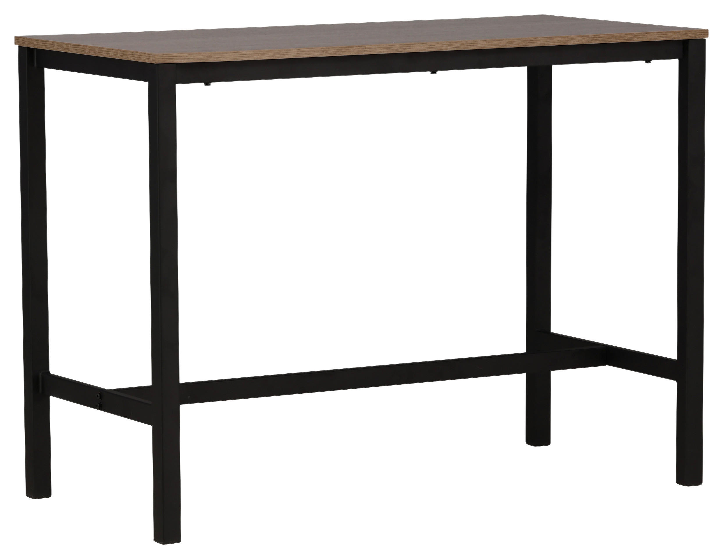 BARTISCH furniert rechteckig Walnussfarben  - Walnussfarben/Schwarz, Design, Holzwerkstoff/Metall (120/60/90cm) - Livetastic