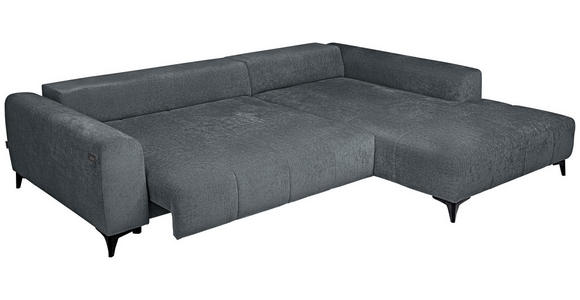 ECKSOFA  in Chenille Grau  279/222 cm  - Schwarz/Grau, KONVENTIONELL, Kunststoff/Textil (279/222cm) - Hom`in