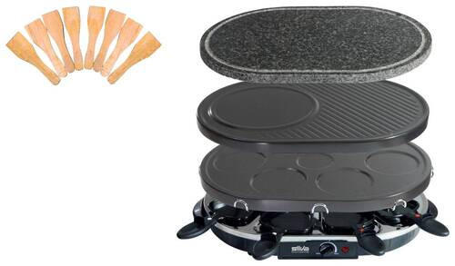 RACLETTE-GRILL SILVA PK-RK 083  - Schwarz, KONVENTIONELL, Kunststoff/Stein (42/32/12,5cm) - Silva Homeline
