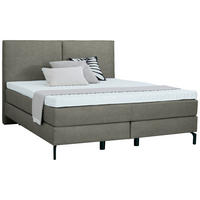 BOXSPRINGBETT 160/200 cm  in Grau  - Schwarz/Grau, Konventionell, Textil/Metall (160/200cm) - Dieter Knoll