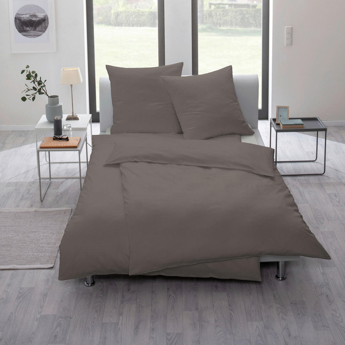BETTWÄSCHE Interlock-Jersey 155/220 cm  - Taupe, Basics, Textil (155/220cm) - Estella