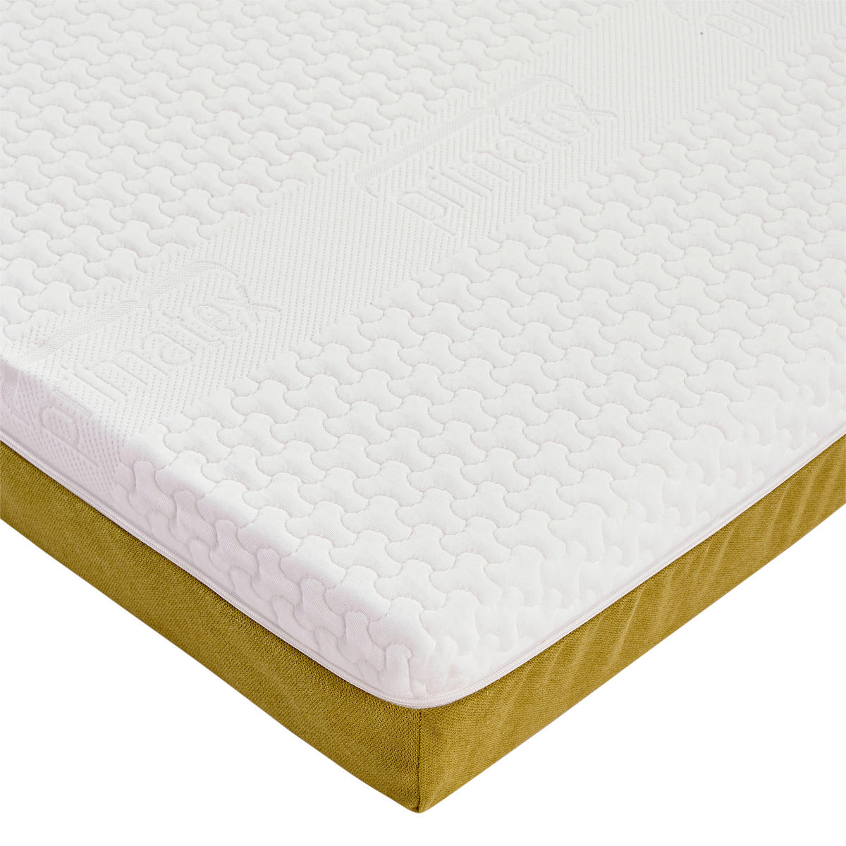 Komfortschaummatratze 90/200 cm, Höhe ca.: 15 cm, H2 = mittel,  - Gelb/Weiß, Textil (90/200cm) - Primatex