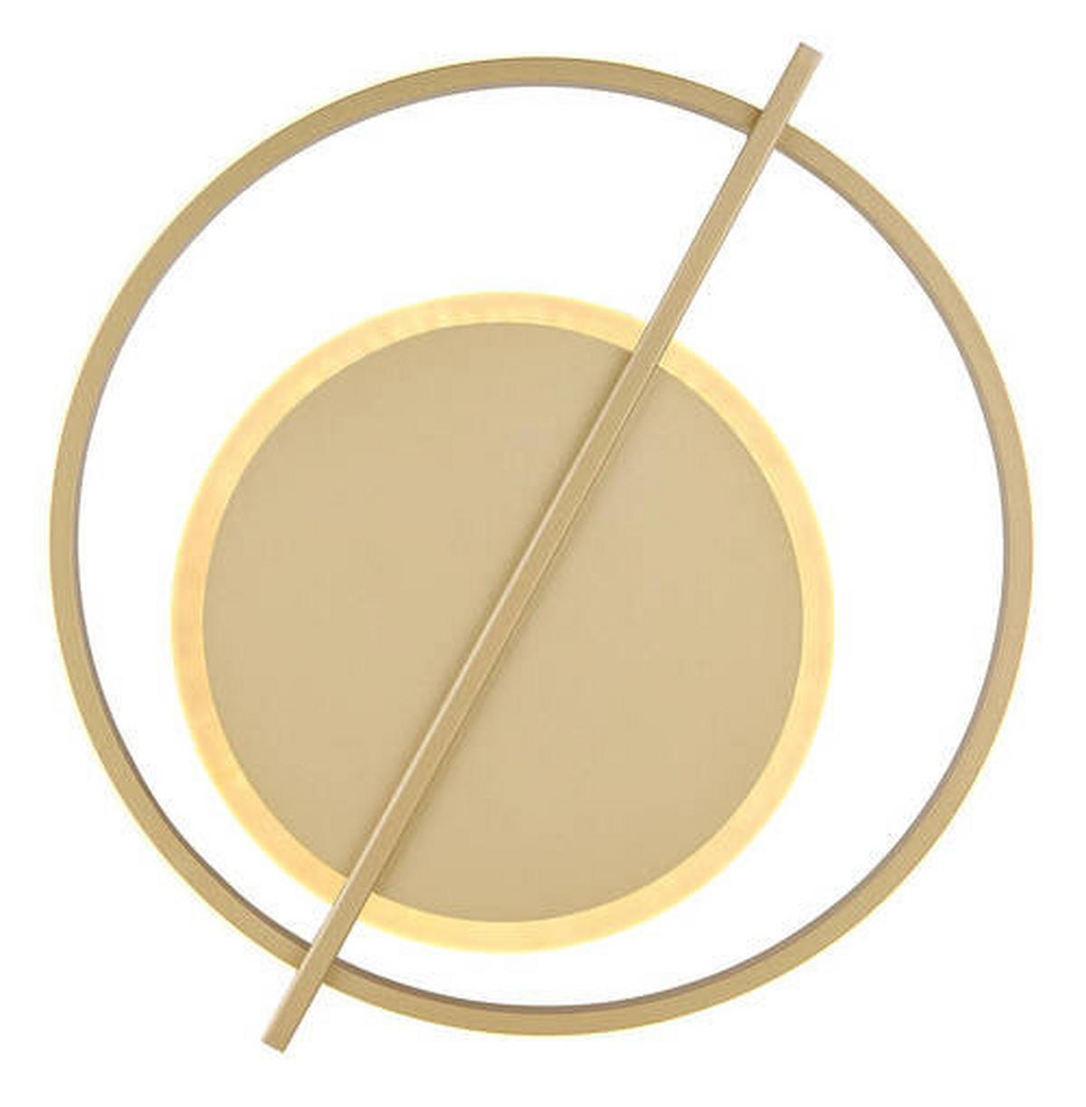 DECKENLEUCHTE 36 W    40/36/5 cm  - Goldfarben/Opal, Trend, Kunststoff/Metall (40/36/5cm) - Globo