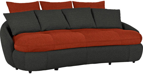 MEGASOFA in Textil Anthrazit, Rot - Anthrazit/Rot, Design, Kunststoff/Textil (238/80/143cm) - Hom`in