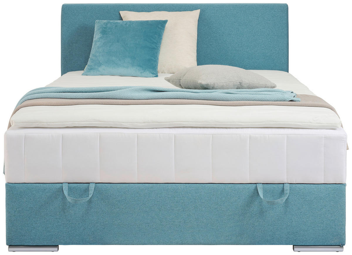 BOXBETT 120/200 cm  in Petrol  - Chromfarben/Petrol, KONVENTIONELL, Kunststoff/Textil (120/200cm) - Carryhome