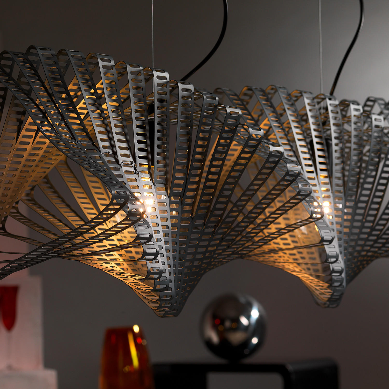 HÄNGELEUCHTE CAMINO 95/30/100 cm   - Chromfarben, Design, Metall (95/30/100cm)