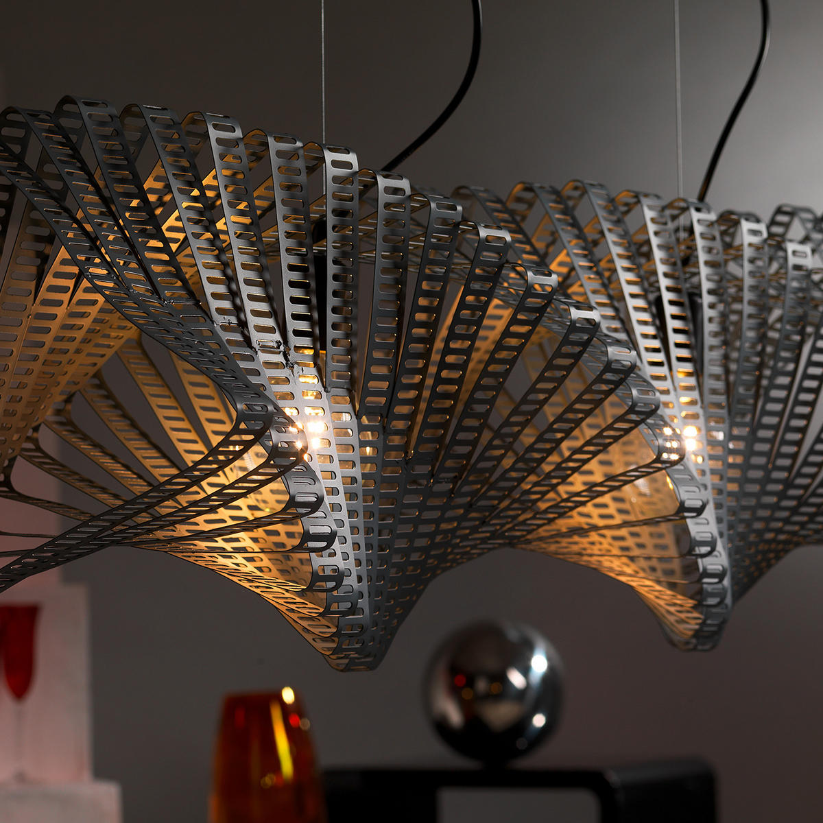 HÄNGELEUCHTE 95/30/100 cm  - Chromfarben, Design, Metall (95/30/100cm)