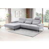 ECKSOFA in Flachgewebe Hellgrau  - Hellgrau/Schwarz, Design, Textil/Metall (178/305cm) - Livetastic