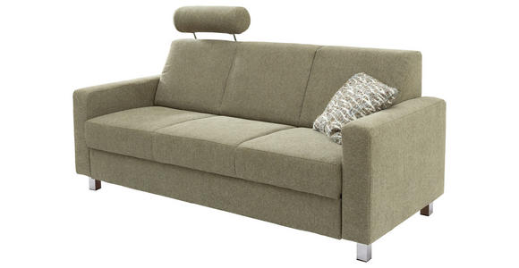 3-SITZER-SOFA in Flachgewebe Grün  - Chromfarben/Grün, Design, Textil/Metall (195/83/85cm) - Xora