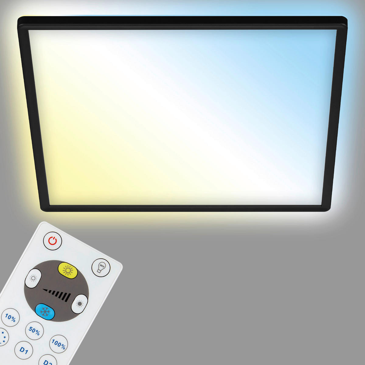 LED-PANEEL 42/42/2.9 cm   - Schwarz, Design, Kunststoff (42/42/2.9cm) - Briloner