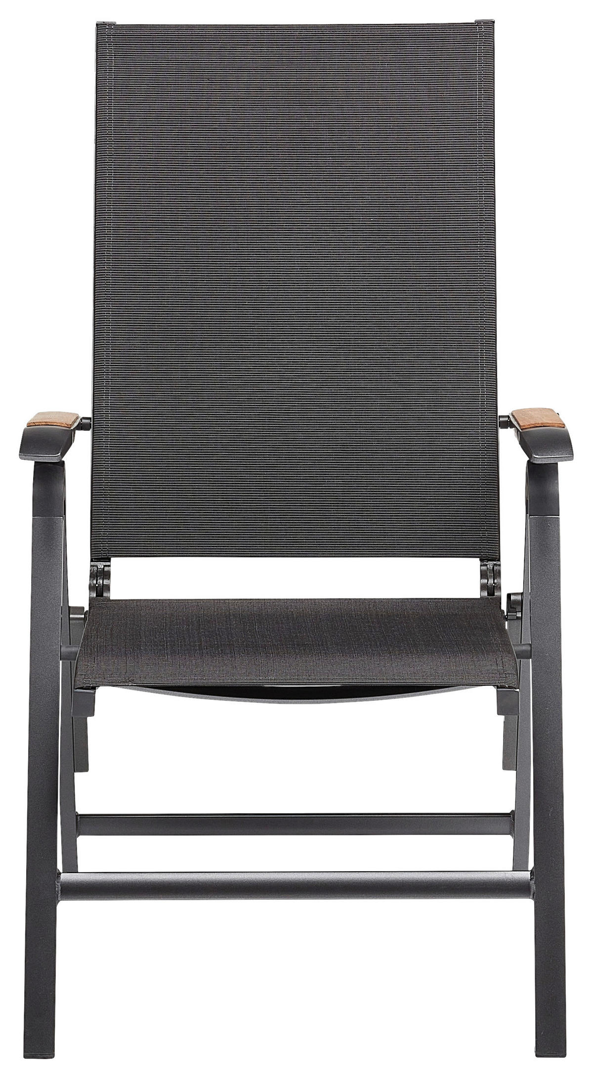 KLAPPSESSEL Netzbespannung Teakholz Hartholz Anthrazit  - Anthrazit/Naturfarben, Basics, Holz/Textil (50/110/65cm) - Kettler