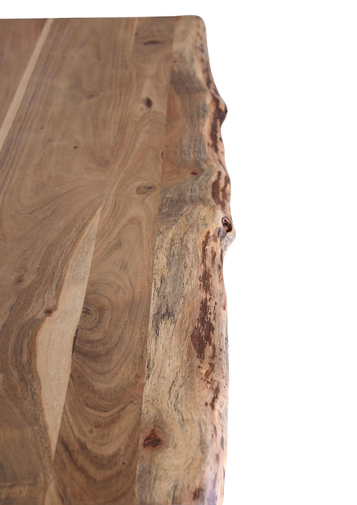 COUCHTISCH Akazie massiv 110/70/45 cm rechteckig Schwarz, Akaziefarben  - Schwarz/Akaziefarben, Design, Holz/Metall (110/70/45cm) - Landscape