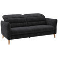 2-SITZER-SOFA in Webstoff Schwarz  - Eiche Bianco/Schwarz, Design, Holz/Textil (192-220/85-106/98-112cm) - Dieter Knoll