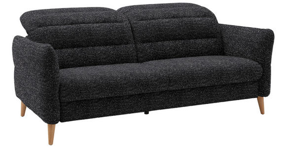 2-SITZER-SOFA in Webstoff Schwarz  - Eiche Bianco/Schwarz, Design, Holz/Textil (192-220/85-106/112cm) - Dieter Knoll