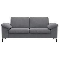 2-SITZER-SOFA Flachgewebe Grau  - Schwarz/Alufarben, Design, Textil/Metall (176/84,5/92cm) - Livetastic