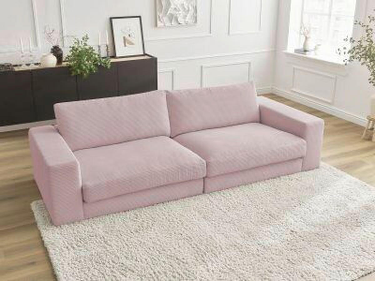 3-SITZER-SOFA LEONARD Cord Lila  - Lila/Schwarz, MODERN, Kunststoff/Textil (234/77/109cm)