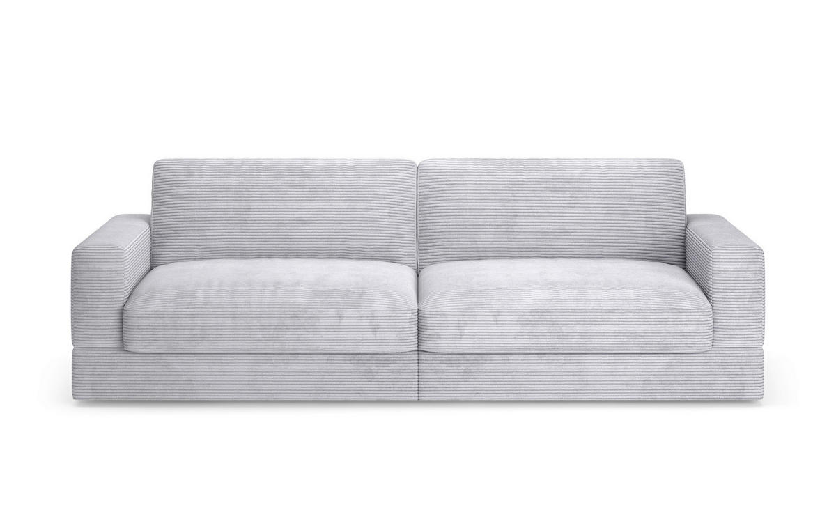 BIGSOFA FABIO E Cord Silberfarben  - Silberfarben/Schwarz, MODERN, Kunststoff/Textil (264/87/108cm) - Sit & More
