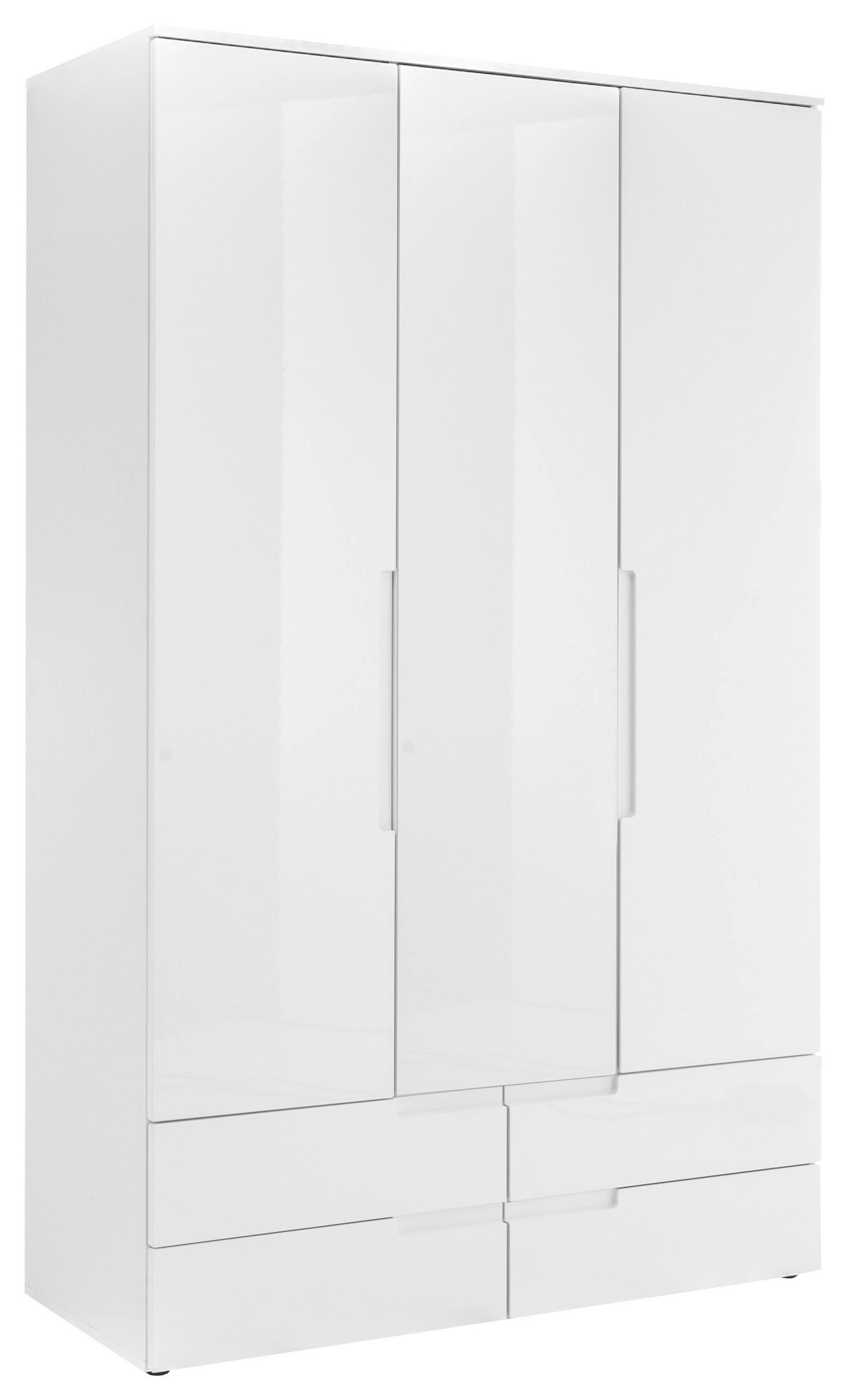Mid.you Drehtürenschrank Weiß Hochglanz 126x208x57 cm