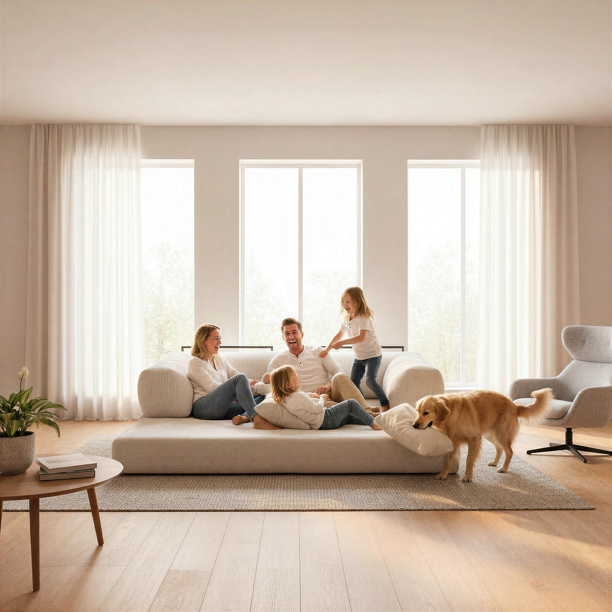 SCHLAFSOFA Cord Naturfarben  - Naturfarben, KONVENTIONELL, Textil/Metall (200/77/80cm) - Carryhome