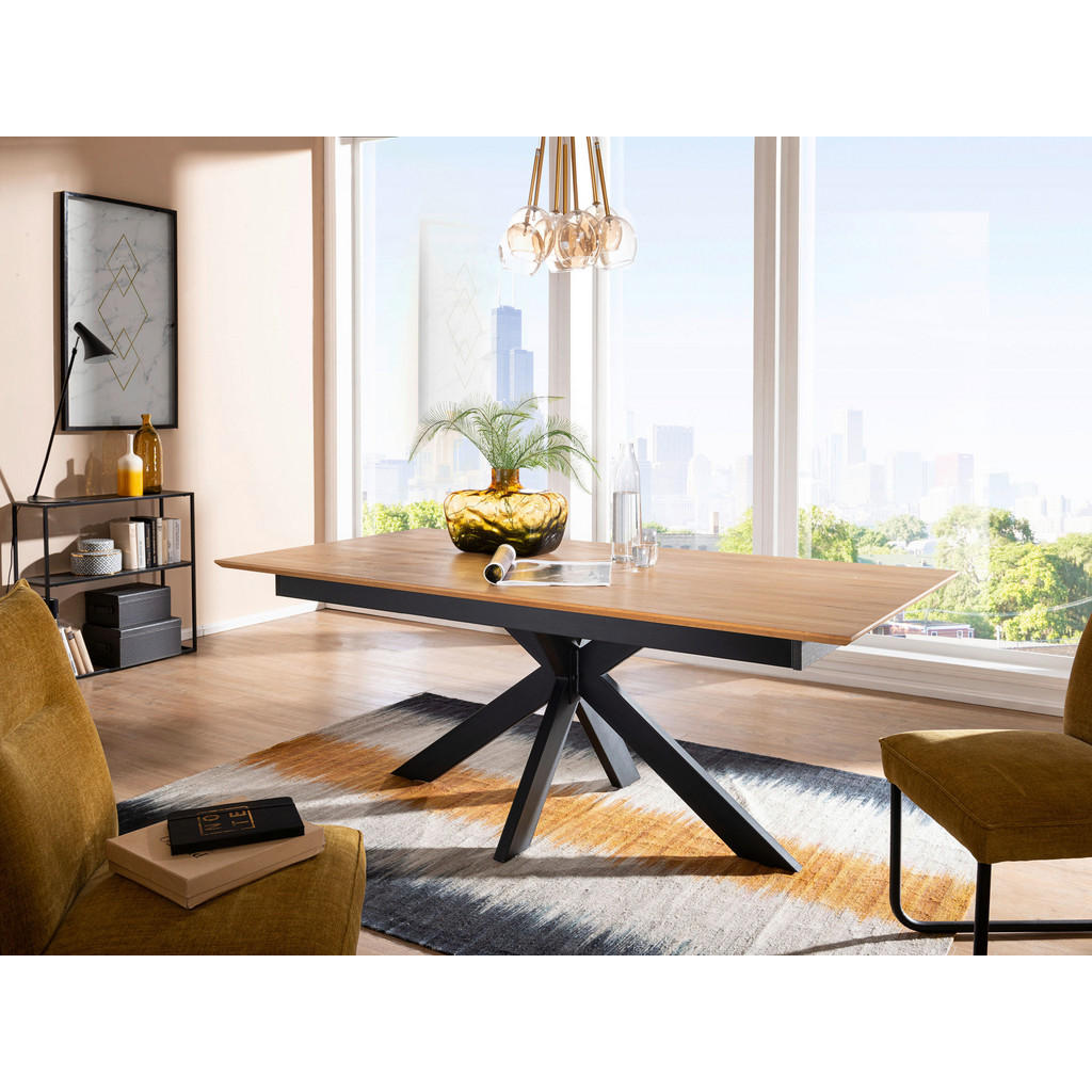 Thumbnail - Livetastic Esstisch, Braun, Holz, Wildeiche, massiv, rechteckig, X-Form, 90x75x160 cm, ausziehbar, Esszimmer, Tische, Es...