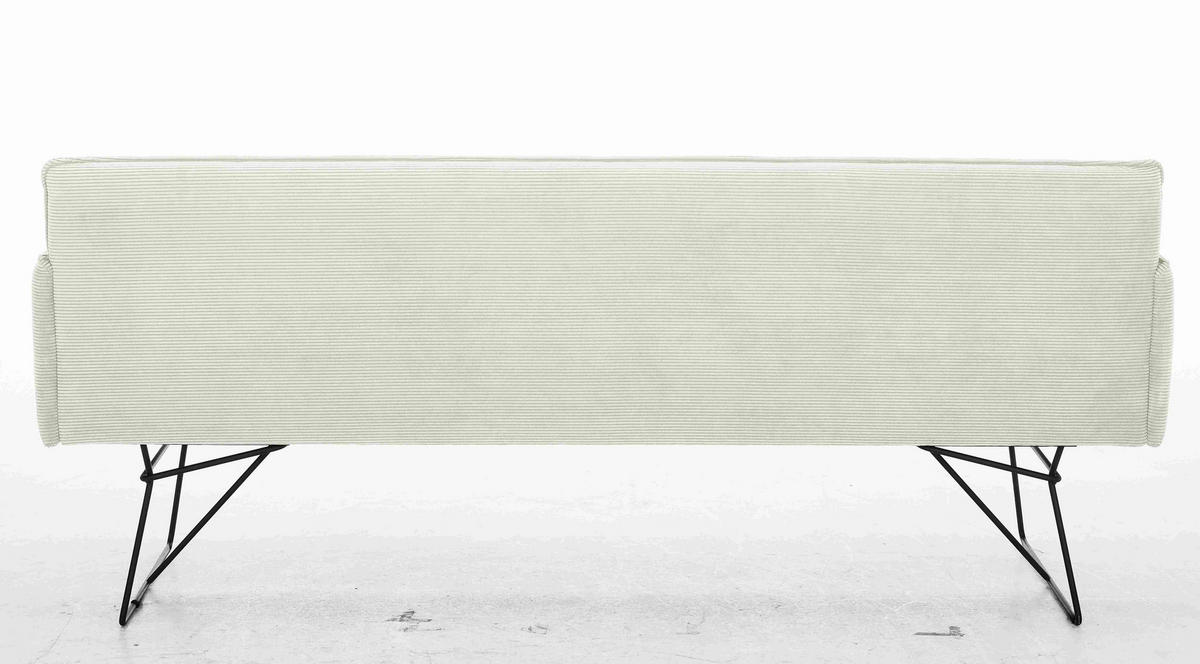 SITZBANK in Textil Weiss  - Weiss/Schwarz, Design, Textil/Metall (212/89/70cm) - Pure Home Lifestyle