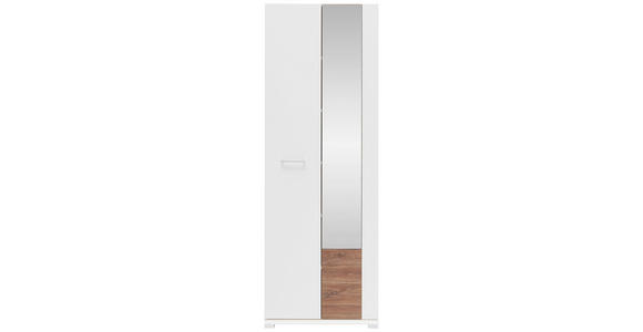 GARDEROBENSCHRANK 70/199/38 cm - Chromfarben/Weiß, Design, Glas/Holzwerkstoff (70/199/38cm) - Voleo