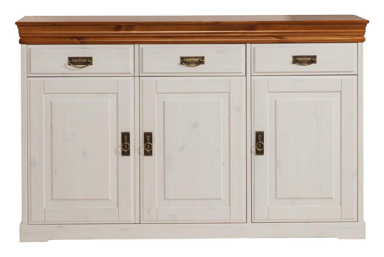 Anrichte 140 Cm Aus Kiefer Massiv In Weiss Braun