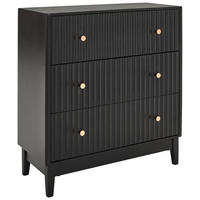KOMMODE , 80/85/35 cm, 3 Schublade(n)  - Schwarz, KONVENTIONELL, Holz/Holzwerkstoff (80/85/35cm) - Livetastic