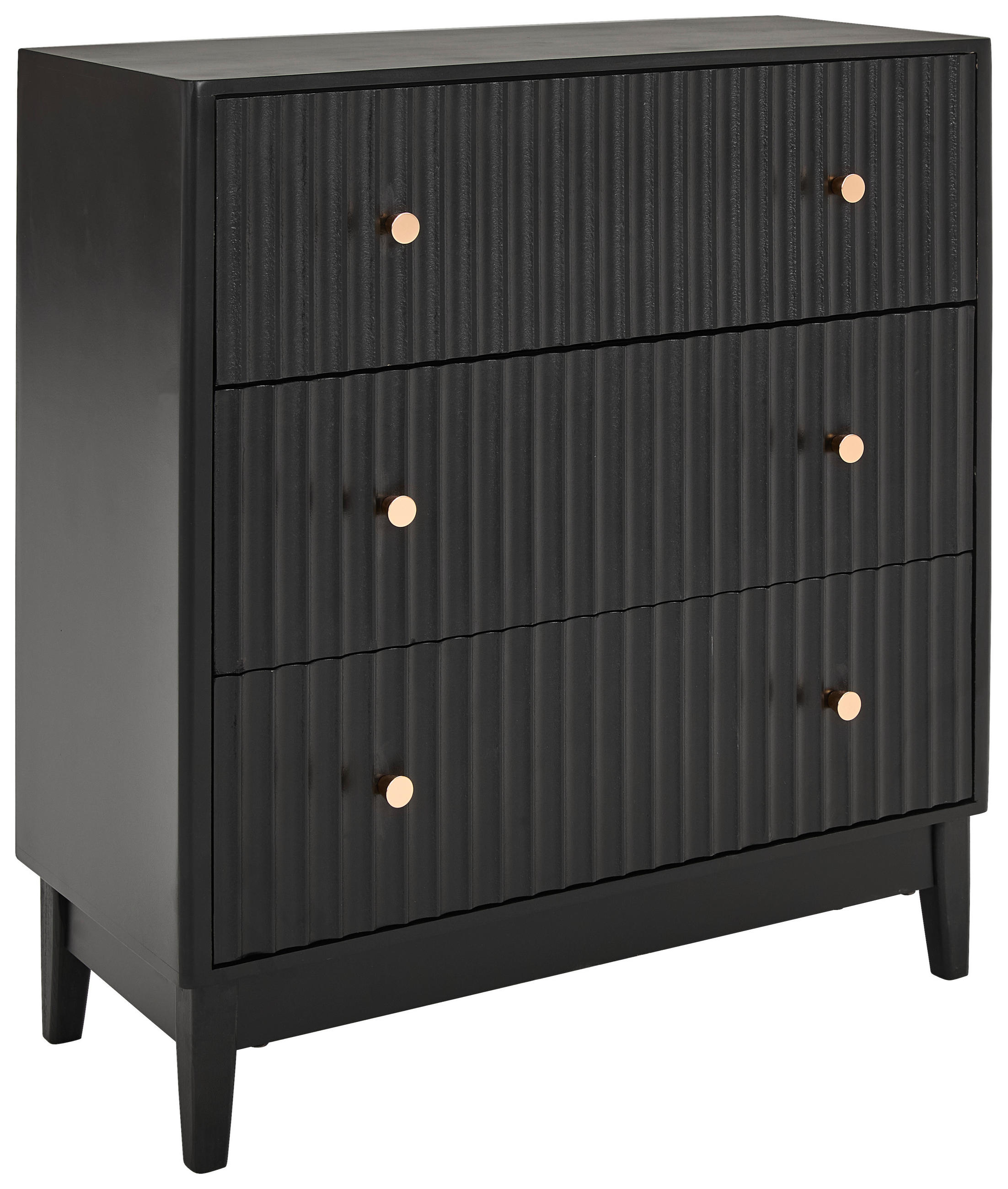 Livetastic Kommode Schwarz 80x85x35 cm